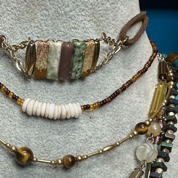 Lot of 9 Boho Southwestern Stone Turquoise Tribal Necklaces Very Unique Genuine - Picture 4 of 12